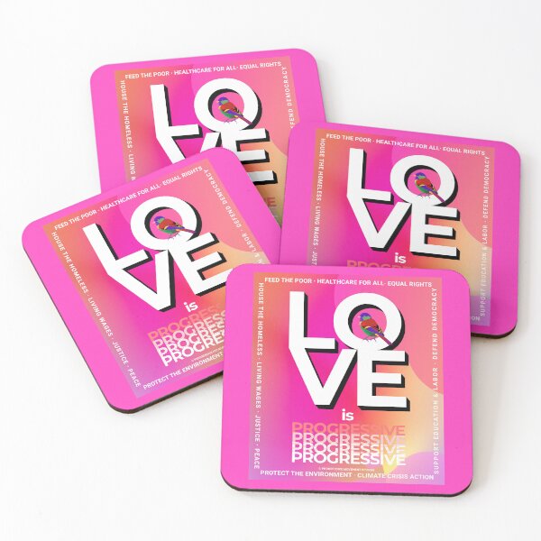 Item preview, PMD00356 Progressive Movement Designs Love is Progressive colorful Valentine for Progressives with 12 goals  designed and sold by ProgressiveLeft.