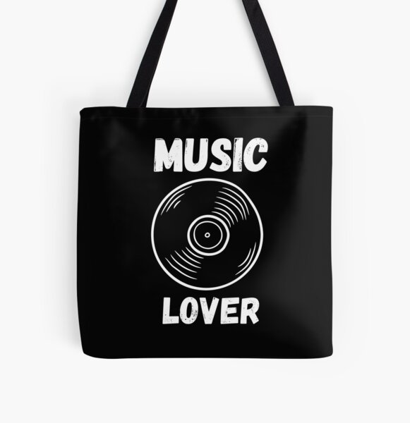 Vinyl Junkie Turntable Record Player 33 RPM Music Tote Bag