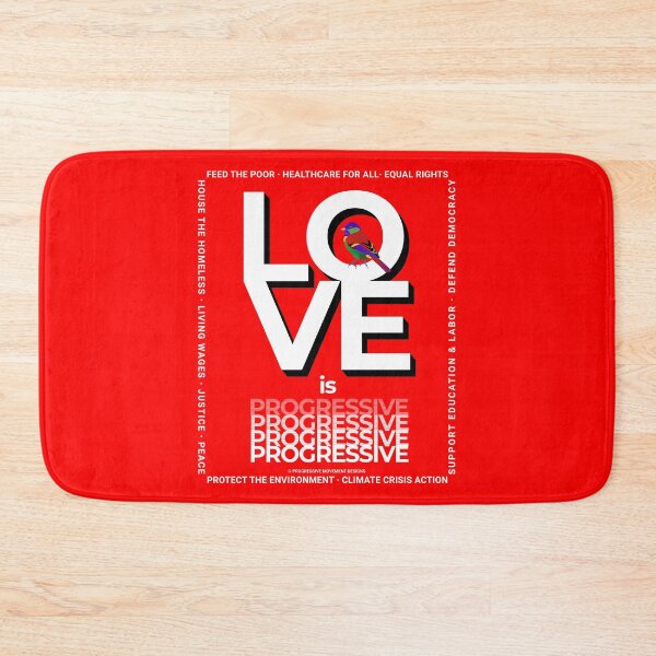 Item preview, PMD00357 Progressive Movement Designs Love is Progressive colorful Valentine for Progressives with 12 goals  designed and sold by ProgressiveLeft.
