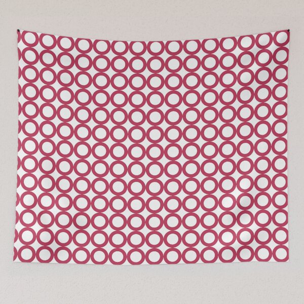 Artikelvorschau, Einfaches aber mutiges magentarotes und weißes geometrisches Kreis-Muster entworfen und verkauft von CJAura by Claire Jane Johnson.