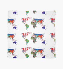 World Map by Flags Scarf