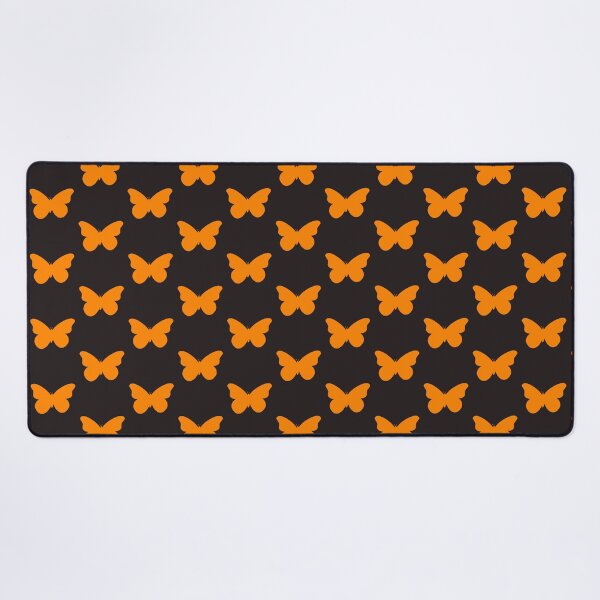 Item preview, Orange Butterflies On Black Background designed and sold by TheCatmeow2000.