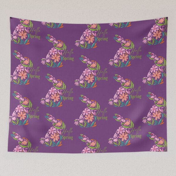 Item preview, Bunny Hello Spring Design for the Fresh New Spring and Easter Patterned Bunny Design designed and sold by tranquilbeach.