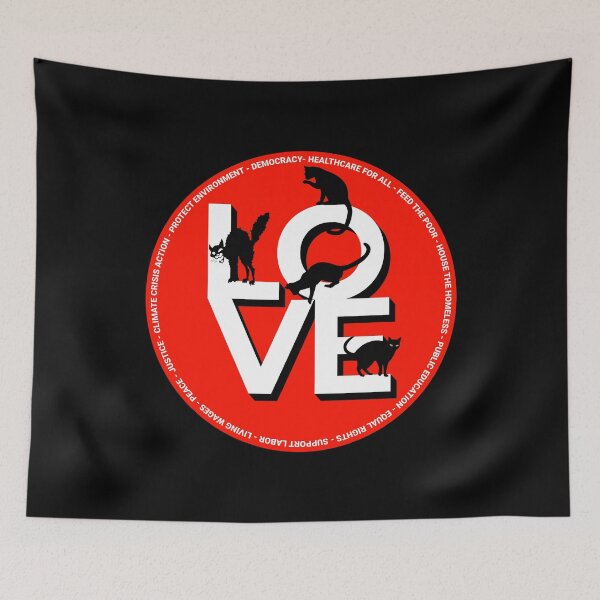 Item preview, PMD00359 Progressive Movement Designs Love with Cats for any day or Valentines Valentine for married or dating progressives  designed and sold by ProgressiveLeft.