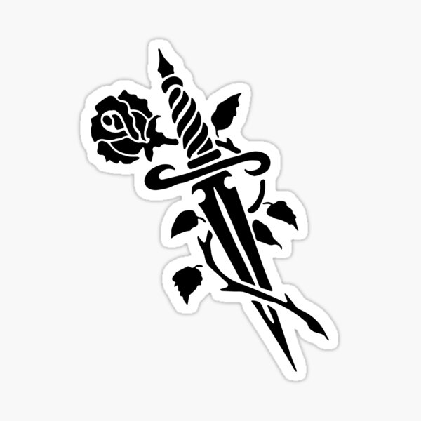 Rose and Dagger Sticker