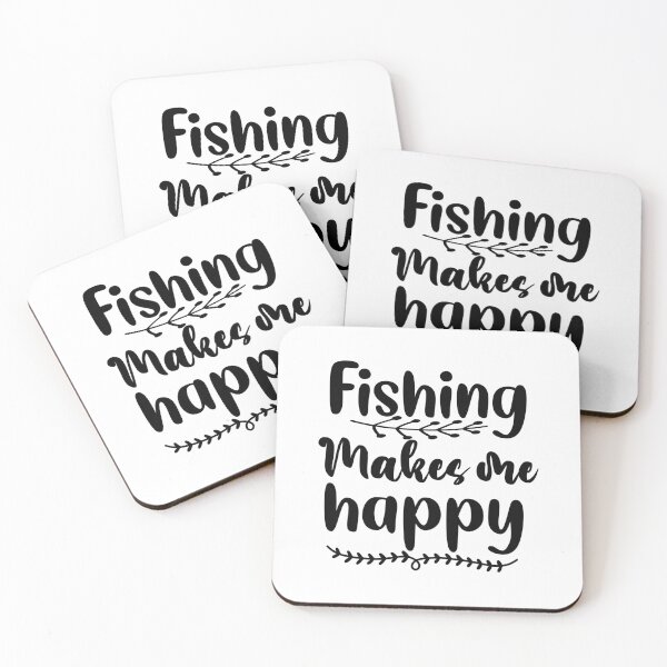 Item preview, FISHING QUOTE | FISHING MAKES ME HAPPY | FISHING QUOTE SAYING | FISHING LOVER designed and sold by YourMinimalist-.