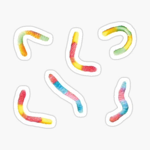 Pride Fruity Worm Sparkly Stickers