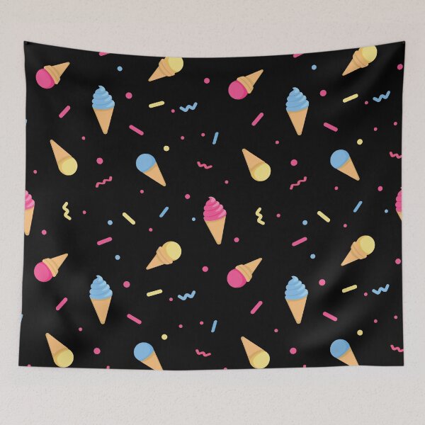 Item preview, Ice-Cream Pattern (Black) designed and sold by KatsuChicken.