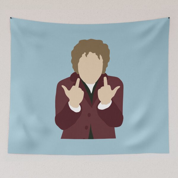 Aperçu de l'œuvre Bilbo Baggins Martin Freeman Flipping Off Bird silhouette minimaliste créée et vendue par DewayneKuhna.