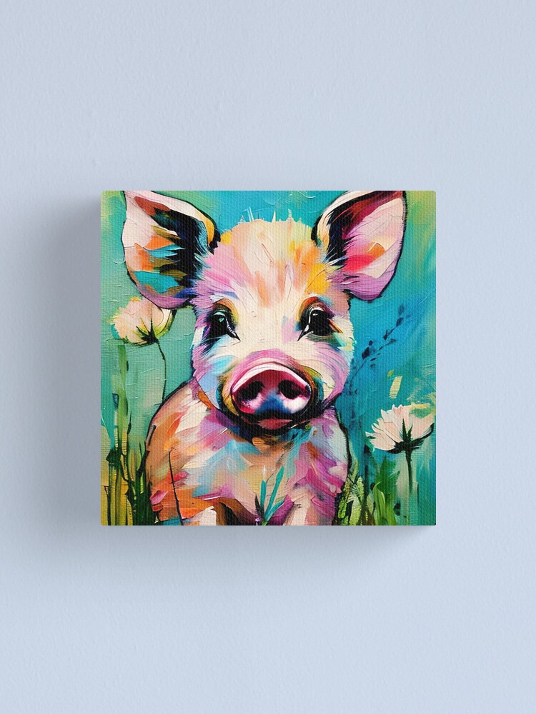 Oil Painting On Wall Extra Large Pig Pictures On Canvas – CP