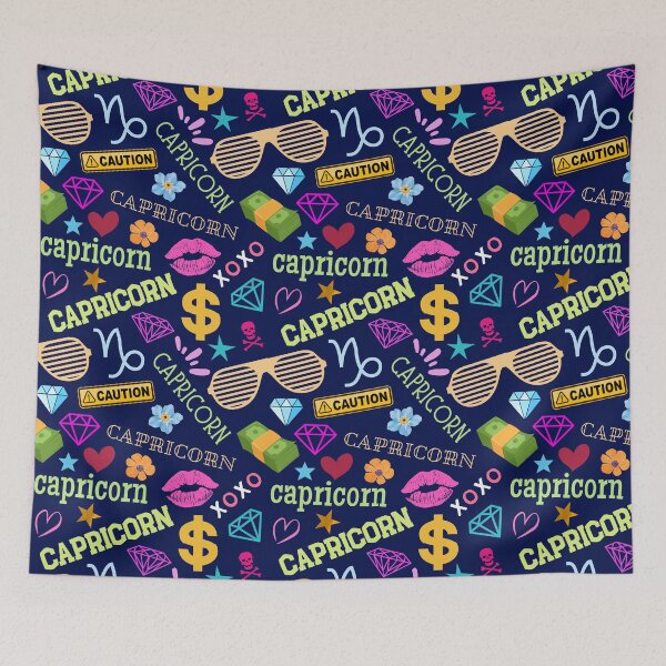 Item preview, Bright Neon Capricorn Pattern designed and sold by Hellofriendco.