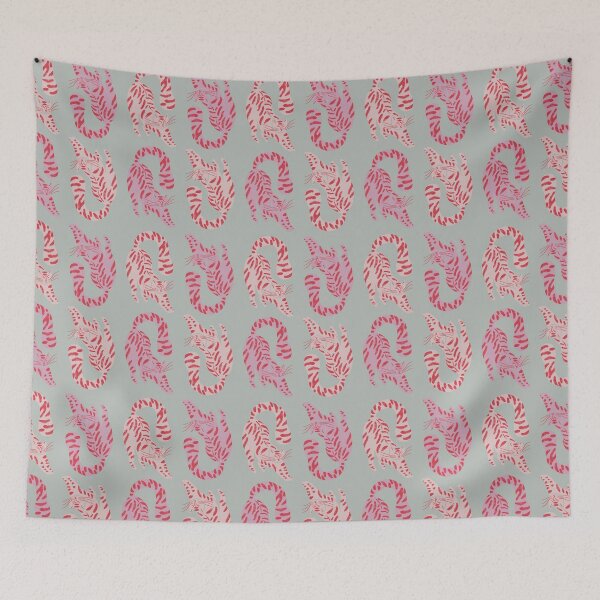 Item preview, Cute Jungle Tigers Pattern In Muted Colors Gray Teal designed and sold by scorpiolane.