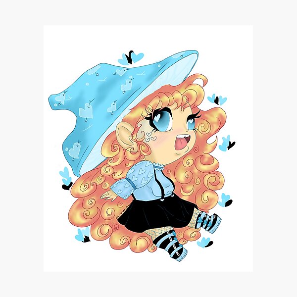 Aperçu de l'œuvre Goth Babe au coeur de champignon bleu créée et vendue par Accurate-Create.
