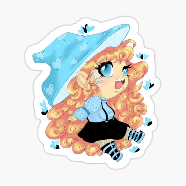 Blue Mushroom Heart Goth Babe Sticker