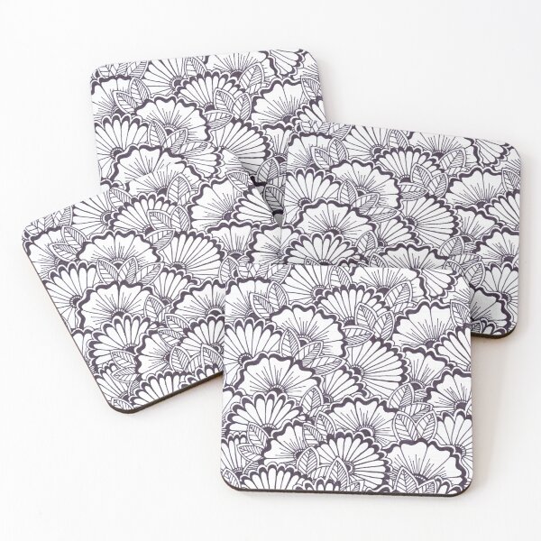 Item preview, black and white flowers designed and sold by Kaylas-Krafts.
