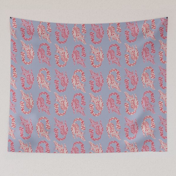 Item preview, Cute Jungle Tigers Pattern In Muted Colors Pigeon Blue designed and sold by scorpiolane.