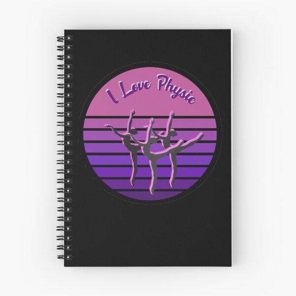 Item preview, I Love Physie retro round, dancers, shades of pink and purple, stickers, pins designed and sold by SquirrelNat.