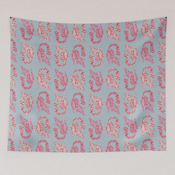 Item preview, Cute Jungle Tigers Pattern In Muted Colors Sky Blue designed and sold by scorpiolane.