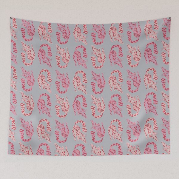 Item preview, Cute Jungle Tigers Pattern In Muted Colors Stone Blue designed and sold by scorpiolane.