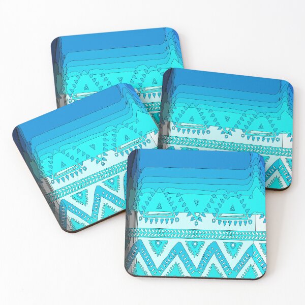 Item preview, Indian blue and turquoise tribal pattern designed and sold by ncNatureVisions.
