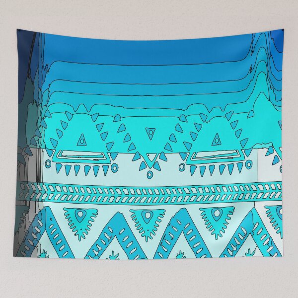 Item preview, Indian blue and turquoise tribal pattern designed and sold by NC NatureVisions.