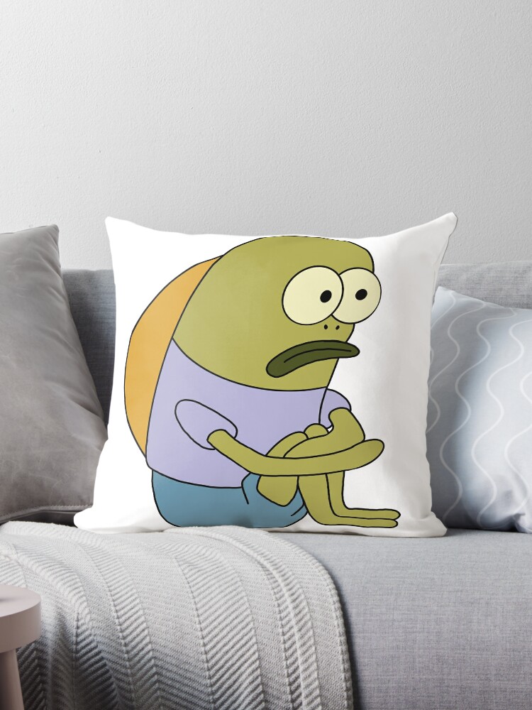 sad spongebob fish | Throw Pillow