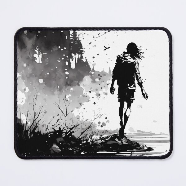 Item preview, Man Skipping Rocks on an Inky Lake designed and sold by TortillaChief.