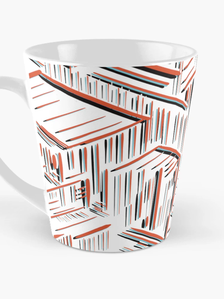 Thumbnail 3 of 4, Coffee Mug, Line Pattern Red designed and sold by thatmacko.