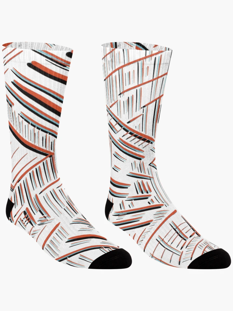 Thumbnail 3 of 5, Socks, Line Pattern Red designed and sold by thatmacko.