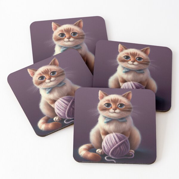 Item preview, Funny And Cute Cat With A Ball Of Wool designed and sold by Color-Me-Blue.