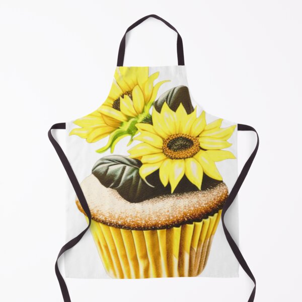 Item preview, Shiny Yellow - Retro Sunflower Cupcake designed and sold by Woodchucky.