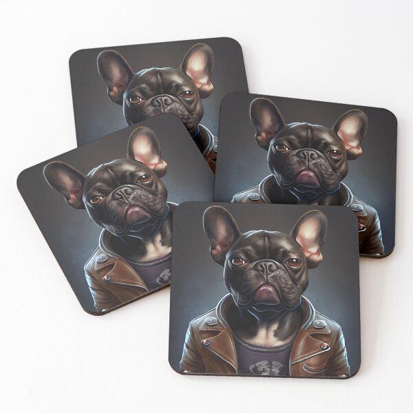 Item preview, French bulldog biker designed and sold by Quiki.