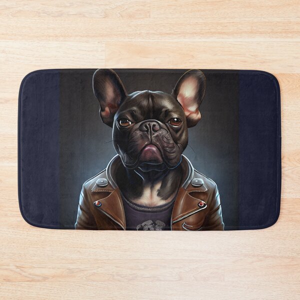 Item preview, French bulldog biker designed and sold by Quiki.