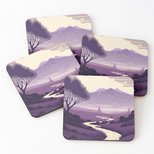 Item preview, A Vision of Perfection in a Purple and White Vector Art Landscape designed and sold by Digital-Dreamer.