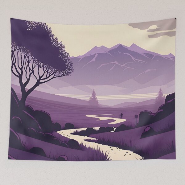 Item preview, A Vision of Perfection in a Purple and White Vector Art Landscape designed and sold by Digital-Dreamer.