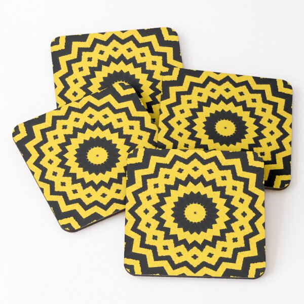 Item preview, HIGHLY Visible Yellow and Black Line Kaleidoscope pattern (Seamless) 12 designed and sold by Swabcraft.