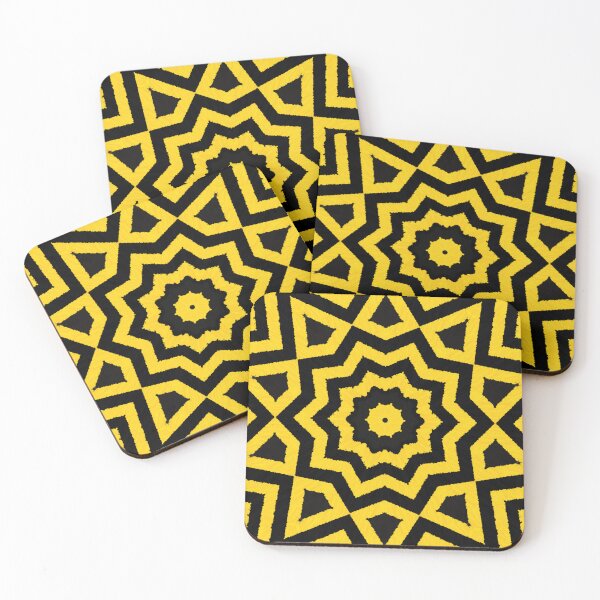 Item preview, HIGHLY Visible Yellow and Black Line Kaleidoscope pattern (Seamless) 18 designed and sold by Swabcraft.