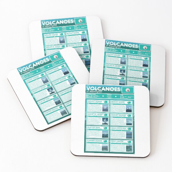Item preview, Volcanoes of Washington Poster designed and sold by carolinaphile.