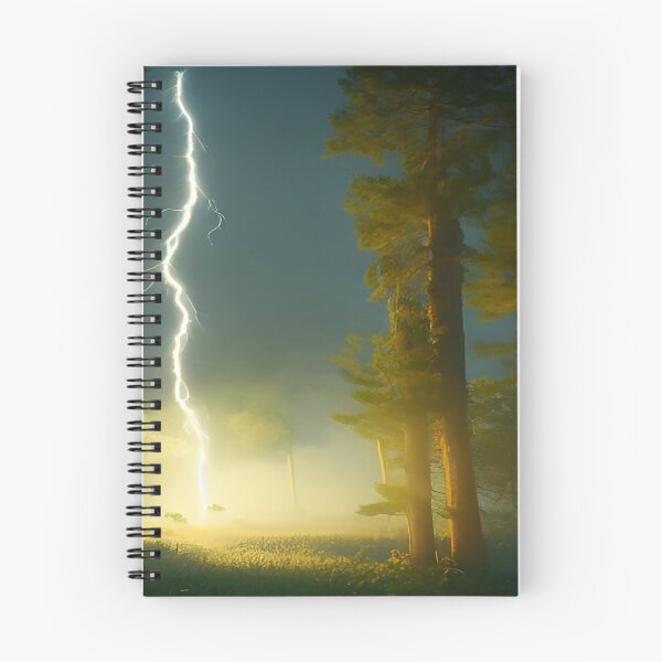 Item preview, Lightning Strike to Ground in Gloomy Dark Skies with Large Trees designed and sold by deniselynnimage.