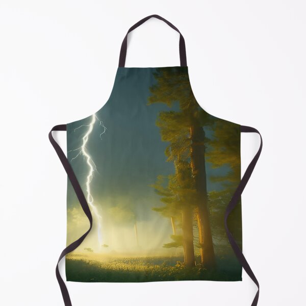 Item preview, Lightning Strike to Ground in Gloomy Dark Skies with Large Trees designed and sold by deniselynnimage.