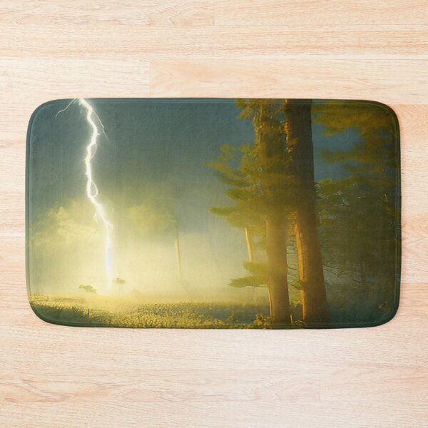 Item preview, Lightning Strike to Ground in Gloomy Dark Skies with Large Trees designed and sold by deniselynnimage.
