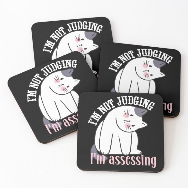 Item preview, I'm not judging I'm assessing - grumpy cat designed and sold by EvergreenWhimsy.