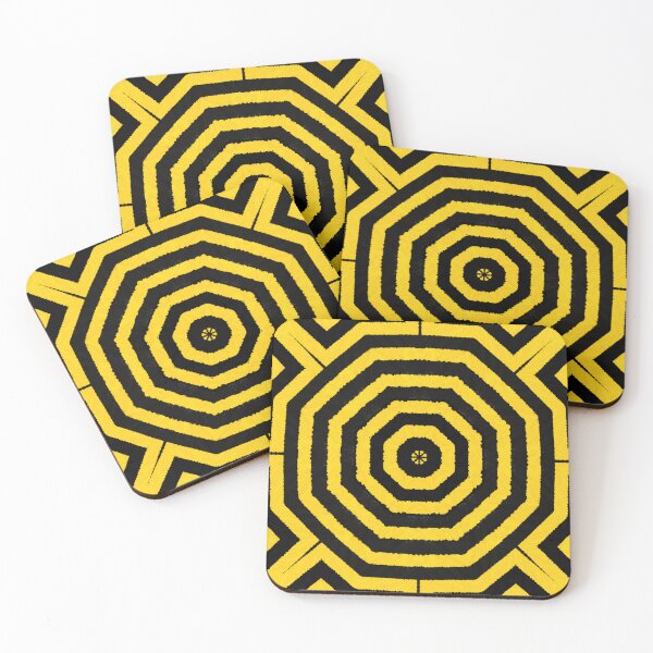 Item preview, HIGHLY Visible Yellow and Black Line Kaleidoscope pattern (Seamless) 28 designed and sold by Swabcraft.