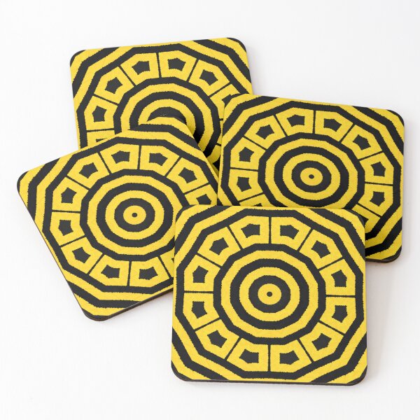 Item preview, HIGHLY Visible Yellow and Black Line Kaleidoscope pattern (Seamless) 29 designed and sold by Swabcraft.