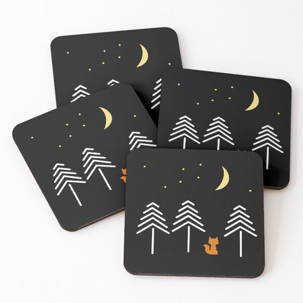 Item preview, fox night forest moon designed and sold by blankshirt.