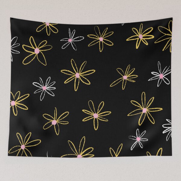 Item preview, Simple daisies on black designed and sold by pinkyfish1010.