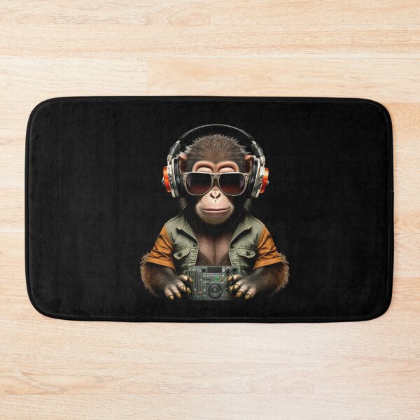 Item preview, Cool Monkey Wearing Shades And Headphones DJ Style Music designed and sold by AnimalArtPhotos.