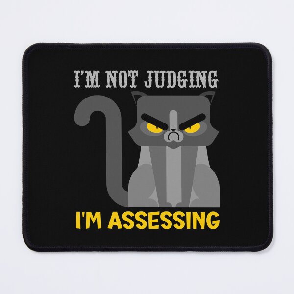 Item preview, I'm not judging I'm assessing - grumpy cat designed and sold by EvergreenWhimsy.