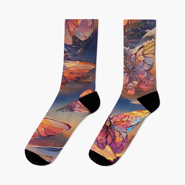 Item preview, sunset sun, shining through, butterfly wings, surrealism, multicolored, nature, designed and sold by Maria Mihailova.