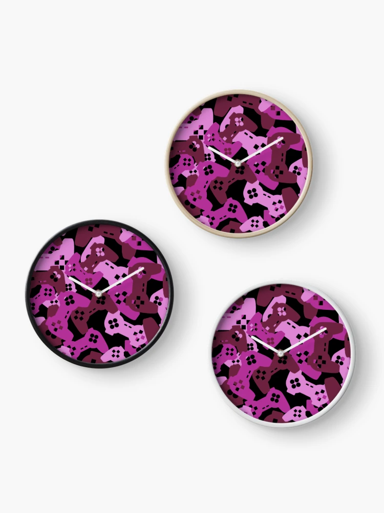 Thumbnail 3 of 4, Clock, Controller Pattern, joystick pattern, console pattern designed and sold by Patternawy.